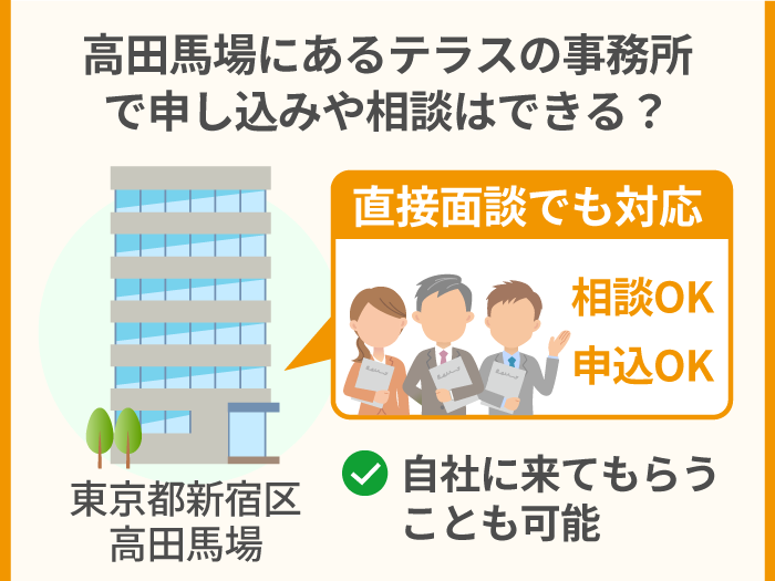 40_高田馬場にあるテラスの事務所で申し込みや相談はできる？